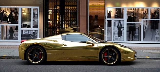 Gold Ferrari